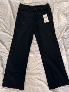 NWT OAT New York black high rise relaxed straight jeans // size 6/28